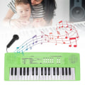Miniatyrbillede 4 af 5: Elektronisk Klaver Keyboard Børn 37 Taster Keyboard Klaver Uddannelsesmæssigt Legetøj Med Mikrofon Gul Green