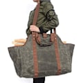 Miniatyrbillede 2 af 4: Indendørs Canvas Log Tote Bag Bærer Pejs Brændeholdere