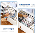 Miniatyrbillede 3 af 5: Tøjskuffesortering, Foldbar Mesh Opbevaringsboks, Skabssortering Med Rum, Skabsopbevaringspose Til Jeans Og Skjorter, 7+9 Gitter