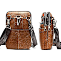 Miniatyrbillede 2 af 5: Mænds Læder Mobiltelefon Crossbody Tasker, Mobiltelefon Bæltepose, 6,5\" Lille