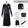 Miniatyrbilde 1 av 5: Wednesday Addams The Addams Family Nevermore Kostyme Uniform Dresssett Kvinneklær L Style 4