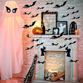 Pikkukuva 3 / 5: Halloween-seinäkoristeet 3D-hämähäkkitarrat Musta 60 kpl