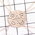 Miniatyrbillede 3 af 4: 4-delt Charm Bff Vedhæng Mode Sol Måne Sky Stjerne Venskab Halskæde Mænd Kvinder Gave