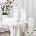 Miniatyrbillede 2 af 3: Frostet Mat Klar Glas Vandflaske 420ml BPA Fri
