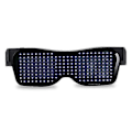 Miniatyrbillede 1 af 5: App-styrede Bluetooth LED Party Briller med Tilpassede Sprog, USB Opladning, Blinkende Lysende Briller til Jul, Koncert, Solbriller Blue