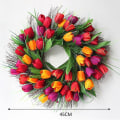 Miniatyrbillede 3 af 5: Tulipan Krans Kunstig Velkomstkrans Bryllup Hjem