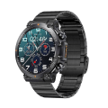 Miniatyrbillede 1 af 5: Smartwatch med opkald, musik, vejr, 1,39 tommer, pulsmåling, blodtryk, blodsyre Black slub steel