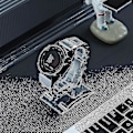 Miniatyrbillede 3 af 4: Urrem til Garmin Tactix 7 Pro/fenix 7x/6x Pro, 26mm 5-leds titanium stål urrem Silver
