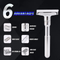 Miniatyrbilde 3 av 5: Justerbar Dobbeltkant Razor (sølv) (1 stk)