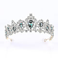 Miniatyrbillede 1 af 5: Brude-Tiara Krone Bryllup Legering Krone Rhinestone Krystal Hårtilbehør