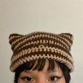 Miniatyrbilde 3 av 4: Heklede Huer til Kvinner Katt Beanie Vintage Beanie Damehatt