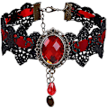 Miniatyrbillede 1 af 3: Retro Håndlavet Blonder Vampyr Choker Gotisk Halskæde