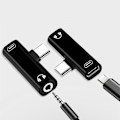 Miniatyrbillede 4 af 4: 2 i 1 Type C til 3,5 mm Jack Hovedtelefonopladningskonverter USB Type-C Audioadapter
