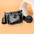 Miniatyrbillede 4 af 4: Crossbody Taske, Multifunktionel Gylden Lynlås Håndtasker Med Pengepung Inkluderet 3 Størrelser
