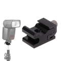 Miniatyrbillede 3 af 5: Hot Shoe Flash Bracket Stativmontering Adapter Udløserholder Kamera Tilbehør (2 Styk, Sort)