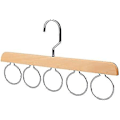 Miniatyrbillede 1 af 5: Sjalophænger 5 Ringe Træ Hængende Organiser Garderobe Skab