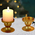 Miniatyrbillede 3 af 5: Sæt med Lysestager i Guld - Votivlysestager - Vintage Messing Lysestager - 6cm/2.36in Søjlelysestager