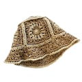 Miniatyrbilde 1 av 5: Heklet Blomster Heklet Bøttehatt Flerfarget Foldbar Bredbremmet Hatt Kule Caps Khaki