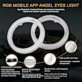 Miniatyrbilde 3 av 5: Niscarda Angel Eyes Multi-fargede RGB LED Halo-ringer Lys Dynamisk Sekvensiell Flytende Blinklys Kjøringslampe For Frontlys 80mm