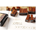 Miniatyrbilde 5 av 5: Stempelsett i tre, 70 stk. Stempel, 3 stk. Fargestempelputer