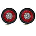 Miniatyrbilde 1 av 5: 2 stk 16 LED Dobbelt-fargede Baklykter Runde Baklykter For Lastebiler Bremsestop