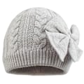 Miniatyrbillede 1 af 5: Tykke Strikket Huer Med Iøjnefaldende Sløjfe Vinterhue Balaclava Beanie Hat Gray