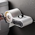 Miniatyrbillede 3 af 3: Multifunktionel Toiletpapirholder Stativ Vandafvisende Hvid