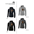 Miniatyrbillede 3 af 5: Langærmet hættetrøje med hætte til mænd - Patchwork Sweatshirt