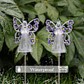 Miniatyrbilde 4 av 5: Solcelled Engles Hagepæl Lys - Englesolcellelys Utenfor Hage, Evig Lysengel Med 7 LEDer For Kirkegård Gravdekorasjoner, Minnesgaver, C