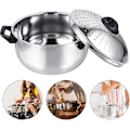 Miniatyrbilde 2 av 5: Nuddelpotte-strainer i rustfritt stål, lagerpotte for pasta, med lokk for kokekar, rustfritt stål, 16 cm
