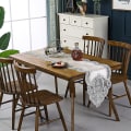 Miniatyrbillede 5 af 5: Blomstermønstret Fløjl Dug Elegant Chic Vaskbar Bordmåtte Borddækning Dekoration Til Spisestue Bryllup Fest Banket 1stk-hvid