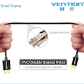 Miniatyrbilde 5 av 5: Vention Micro USB 2.0 Laddings- og Datakabel i Rent Kobber