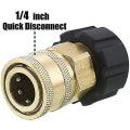 Miniatyrbillede 3 af 4: Trykvaske Adapter Han til 1/4 Tryk Hurtig Stik Messing Hun Hurtig Udløsning Slangekobling (guld) (1 stk)