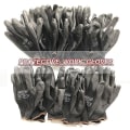 Miniatyrbillede 1 af 5: 12 Par Arbejdssikkerhedshandsker Sort PU Nylon Bomuld