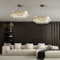 Miniatyrbillede 3 af 5: 60cm Dæmpbar Krystal Hængende Lampe Led Lysekrone Stål