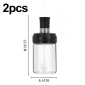 Miniatyrbillede 2 af 4: Saucekrukke Transparent Glas Kombinationsske Med Låg Beholdere Opbevaring Krydderier Salt Sukker