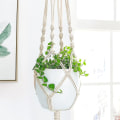 Miniatyrbild 3 av 5: Hängande Korg Rep Växt Hängare Macrame Hängande Korg Växt Hängare Bomull Blomma Kruka
