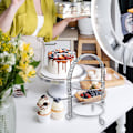 Miniatyrbild 2 av 5: Metallisk Kakställ Dubbellagers Bågeformad Gyllene Frukt Dessertställ Bröllop Födelsedagsfest Dekoration-yuhao