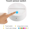 Miniatyrbillede 4 af 5: 10 stk. 7 Farver Touch Lampe Base 3D Nat LED Lys Lampe Base LED Lampe Holder Display Stativ