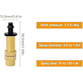 Miniatyrbilde 4 av 5: 12 stk Justerbare Kobber Vanningsdyser Messing Sprinkler