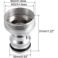 Miniatyrbilde 2 av 5: Hurtigkobling Nikkelbelagte Vann Slangetilkoblingskontakter For Hage Slange M22x1 M24x1 Hunn Og Hanegjenge Adapter 2stk