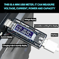 Miniatyrbillede 2 af 5: Mobil Strøm USB Oplader Strøm Voltmeter Amperemeter