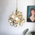 Miniatyrbilde 2 av 3: Messing Glass Lampe Soverom Sengeside Jente Hjerte Blad Lysekrone