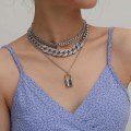 Pikkukuva 2 / 4: Rhinestone Curb Cuban Link -ketjun choker naiselle ja miehelle - Cool Hip Hop Miami Cuban timanttileikattu ketju