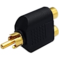 Miniatyrbillede 4 af 4: Splitter Adapter, Guldbelagt 1 RCA Han til 2 RCA
