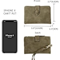 Miniatyrbillede 3 af 5: Kvinders Lille Bifold Clutch Pung Slank PU Læder Håndledsrem Håndtaske Damer Lynlås Penge Organiseringsmøntpung Med ID-Kortsvindue