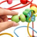 Miniatyrbillede 2 af 5: Baby Læringsudviklingslegetøj Perlelabyrint Rutsjebane Træpædagogisk Cirkel Legetøj
