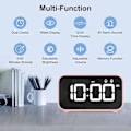 Miniatyrbilde 2 av 5: Digital klokke med lur-timer, snooze, batteridrevet og USB-lading med to alarmer