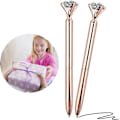 Miniatyrbillede 4 af 5: Kuglepenne, Kuglepenne Diamant Pen Pen Krystal Kuglepenne Sort Blæk Bling Kuglepen Kontorartikler Sjov Pen (3 stk, Rosenguld
