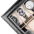 Miniatyrbillede 2 af 4: Urboks Sort Læder Mode Urboks Display Case Ur Opbevaring Organizer Box Box Armbånd